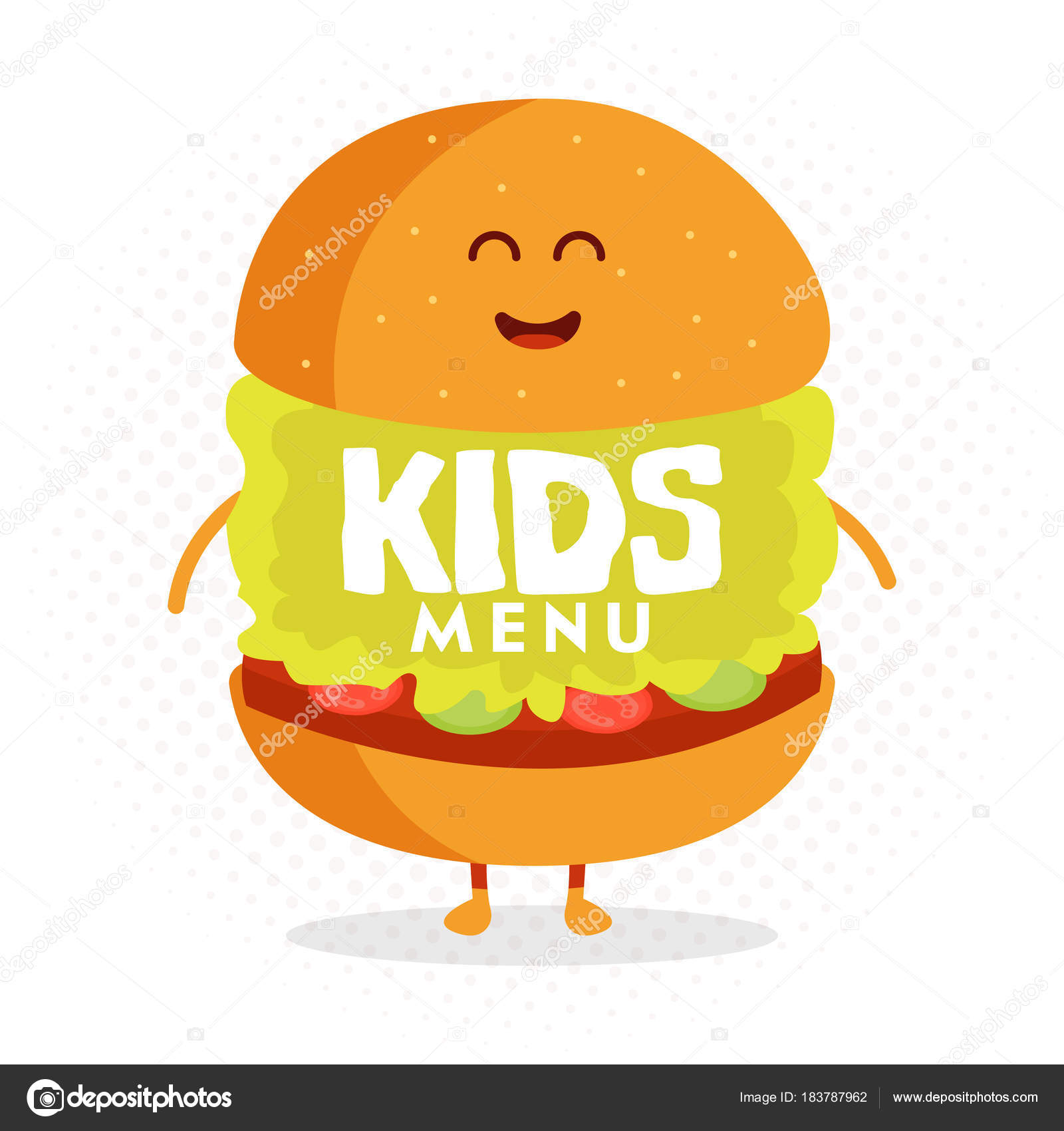 Enfants Restaurant Menu Personnage En Carton Burger De
