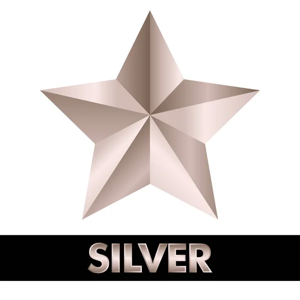 3D silver star σε λευκό — Διανυσματικό Αρχείο
