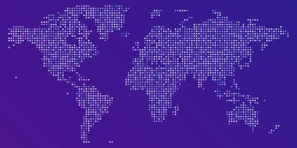 ベクトル カラフルなドットの世界地図 — ストックベクタ