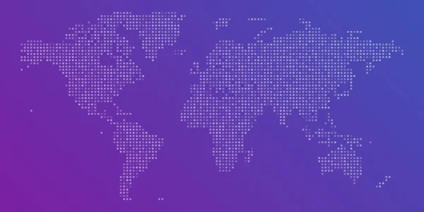 ベクトル カラフルなドットの世界地図 — ストックベクタ