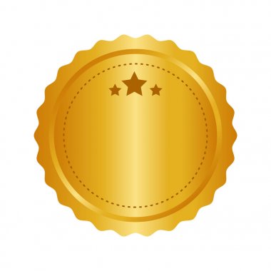 Modern altın çember metal rozet, etiket ve tasarım öğeleri. Vektör çizim