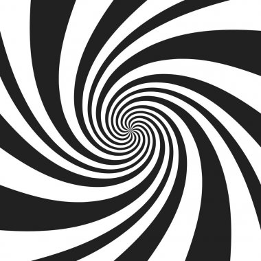 Radyal gri ışınları ile psychedelic sarmal. Girdap retro arka plan bükülmüş. Komik etkisi vektör çizim