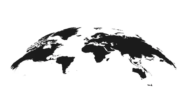 Detaljerade grå världskarta, mappas på en öppen jordglob, isolerad på vit bakgrund — Stock vektor
