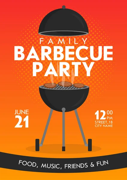 Charmant ensemble de gabarits d'invitation pour barbecue vectoriel. Poster de cuisine barbecue tendance design — Image vectorielle