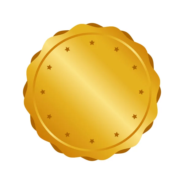 現代のゴールド サークル金属バッジ、ラベルおよびデザイン要素。ベクトル図 — ストックベクタ