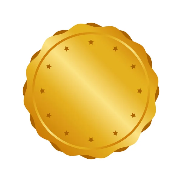 Moderno distintivo in metallo cerchio d'oro, etichetta ed elementi di design. Illustrazione vettoriale — Vettoriale Stock