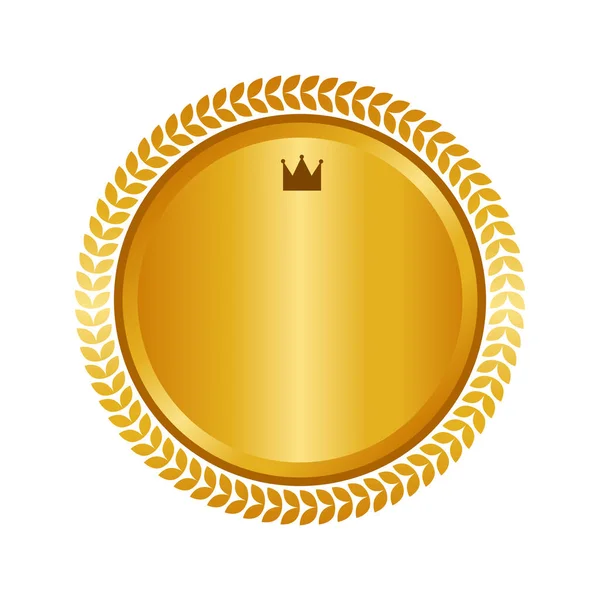 Insignia de metal círculo de oro moderno, etiqueta y elementos de diseño. Ilustración vectorial — Archivo Imágenes Vectoriales