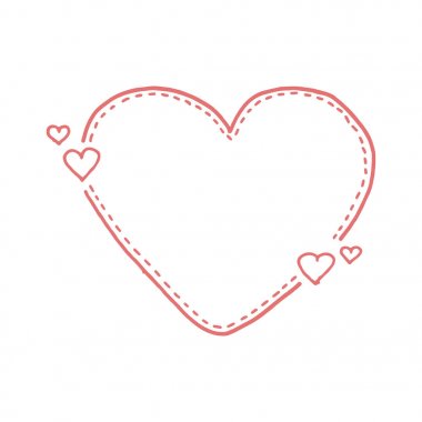 Çizilmiş alıntı Kesikli çizgi kutuları el. Doodle tarzı. Aşk metniniz için sevimli güzel arka plan.