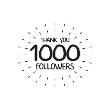 Takipçisi vektör çizim için teşekkür mektupları.