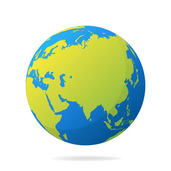 グリーン大陸の地球 近代的な 世界地図概念 世界地図青いボールのリアルなベクター グラフィック — ストックベクタ