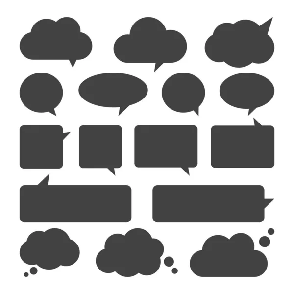 Conjunto de burbujas vacías. Burbujas de voz para mensajero, mensaje de texto para comunicarse, cómics, cómics y dibujos animados de diseño. ilustración de dibujos animados de estilo plano vectorial — Archivo Imágenes Vectoriales