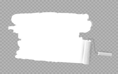 rulo fırça boya beyaz şeffaf arka plan üzerinde. vektör çizim