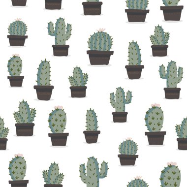 Kaktüsle çizilmiş güzel bir el izi. Vektör illüstrasyonu