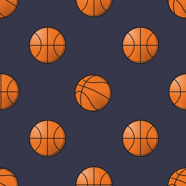 Basketbälle Nahtloses Muster. Vektorillustration — Stockvektor