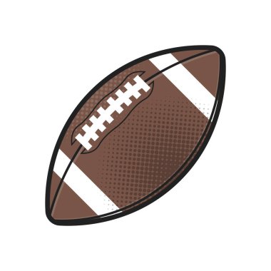 Rugby topu izole vektör ikonu. Atletik ekipman, sağlıklı yaşam tarzı, fitness aktivite vektör çizimi.