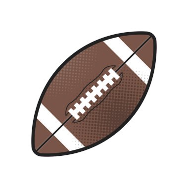 Rugby topu izole vektör ikonu. Atletik ekipman, sağlıklı yaşam tarzı, fitness aktivite vektör çizimi.