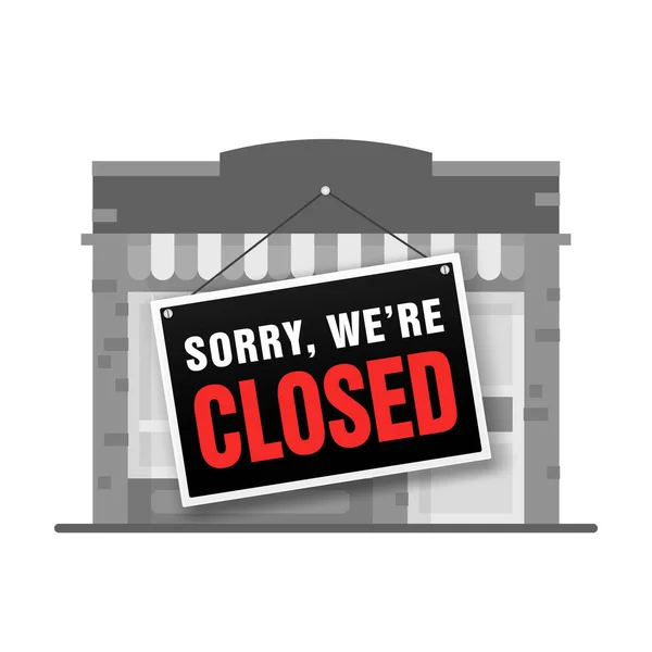 Siento Que Estemos Cerrados Tienda Cafetería Está Bancarrota Cerrada Cuarentena — Archivo Imágenes Vectoriales