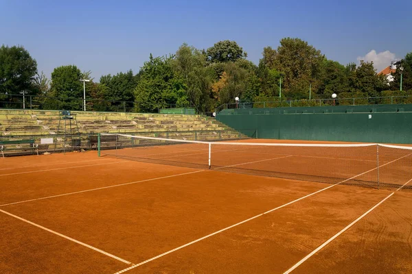 Lege gravel Tennisbaan — Stockfoto