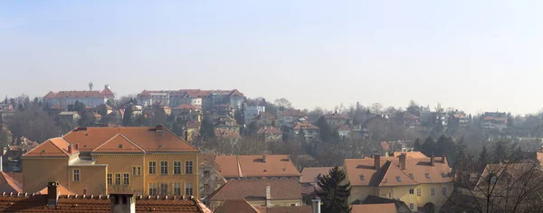 Місто Загреб широкий Панорама — стокове фото