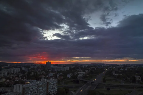 Skyline de Zagreb au lever du soleil — Photo