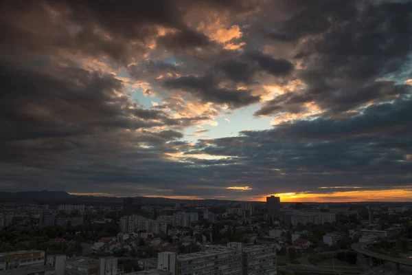 Zagreb skyline at sunrise — Stock Photo, Image