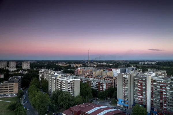 Загреб skyline при сходом сонця — стокове фото