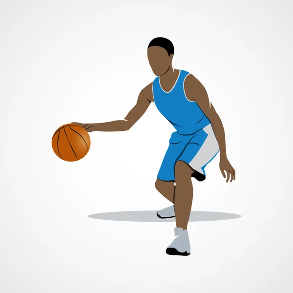 Basketbalspeler, silhouet — Stockvector