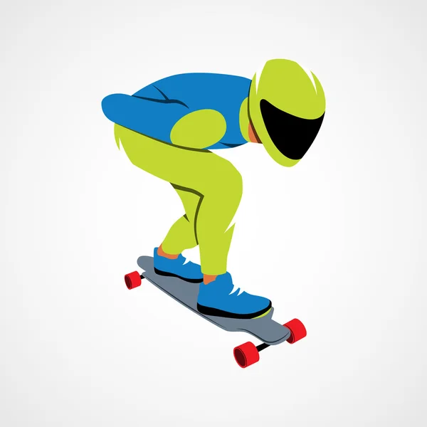 Skateboarder longboard downhill — Fotografia de Stock