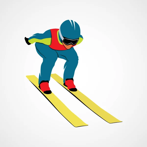 Saltar deporte esquiador — Vector de stock