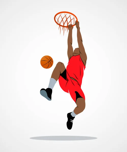 Basketbalspeler, bal — Stockvector