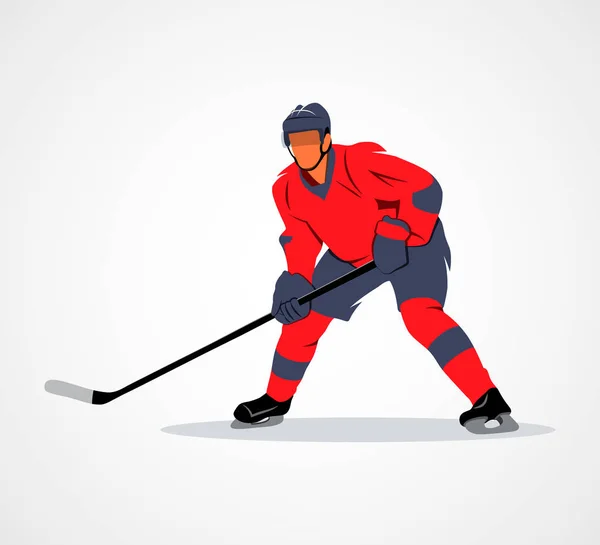 Illustrazione giocatore di hockey — Vettoriale Stock