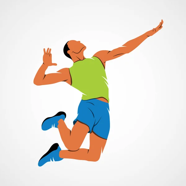 Jugador de voleibol abstracto — Vector de stock