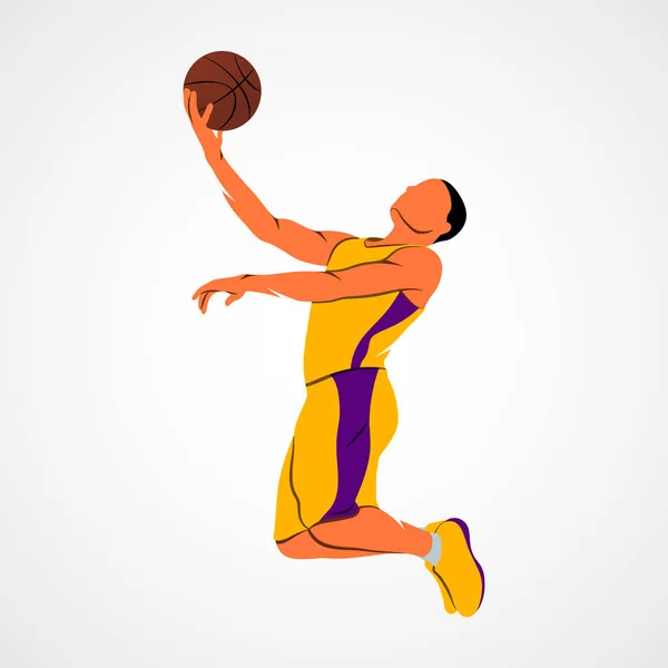 篮球运动员、 球 — 图库照片