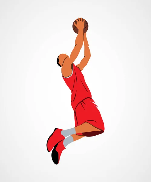 Basketballspieler, Ball — Stockvektor