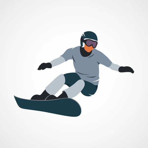 Jumping sport snowboardista — Stockový vektor