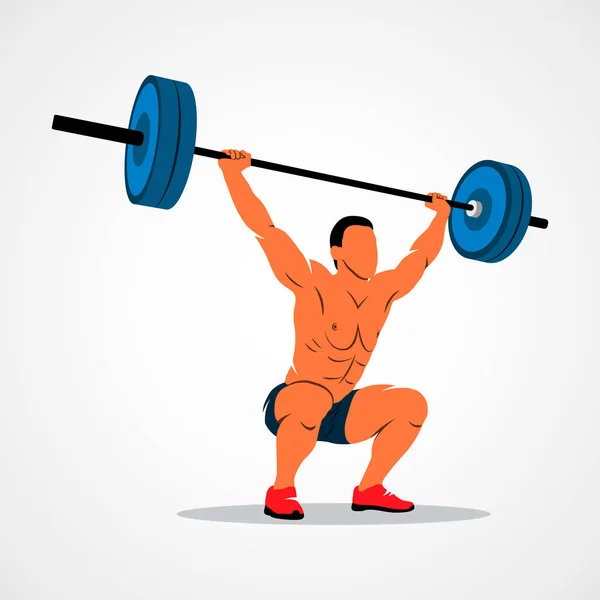 Hombre fuerte powerlifting — Archivo Imágenes Vectoriales