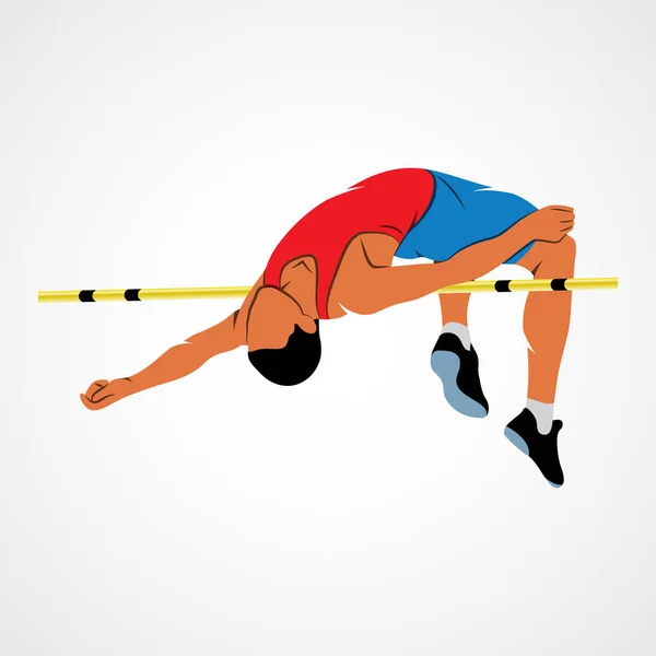 Skok vysoký atlet — Stockový vektor