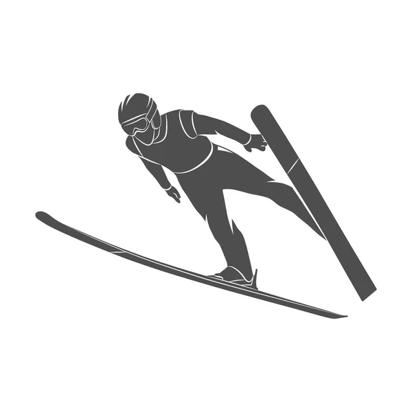 Hoppande skidåkare sport — Stock vektor
