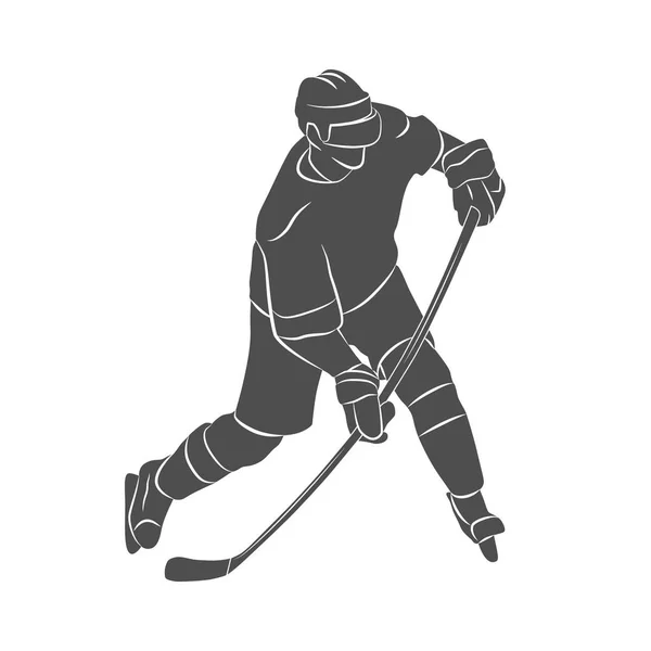 Hockey speler illustratie — Stockvector