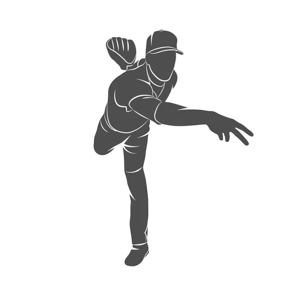 Joueur de baseball balle — Image vectorielle