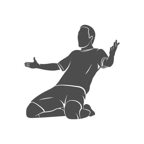 Footballeur célébrant — Image vectorielle