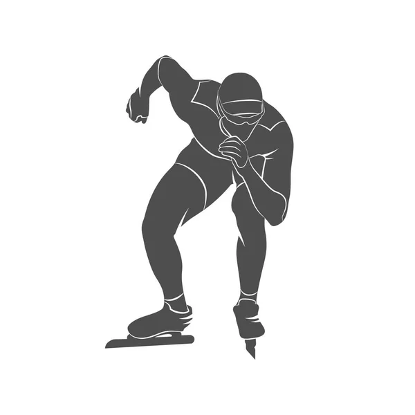 Patineurs de vitesse silhouette — Image vectorielle