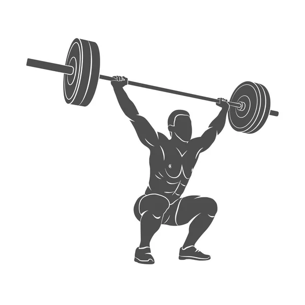 Homem forte powerlifting — Vetor de Stock