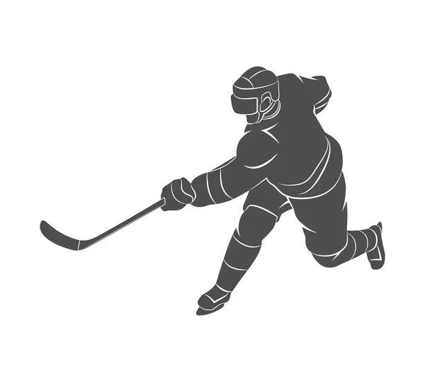 Illustrazione giocatore di hockey — Vettoriale Stock