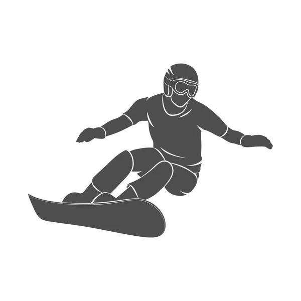 Snowboardåkare hoppning sport — Stock vektor