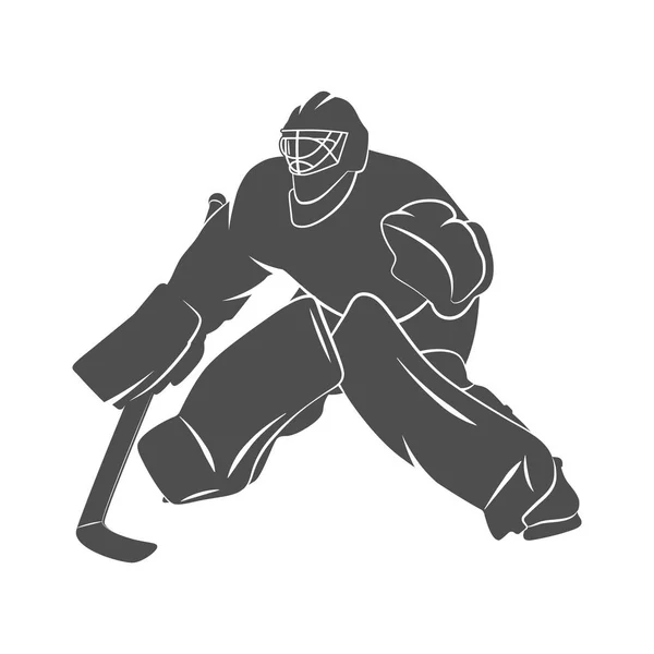 Joueur gardien de hockey — Image vectorielle