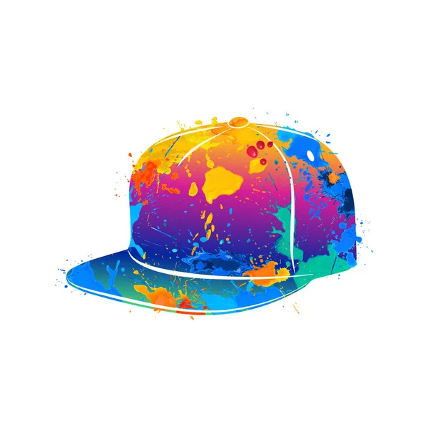 Splash van aquarellen baseball cap — Stockvector
