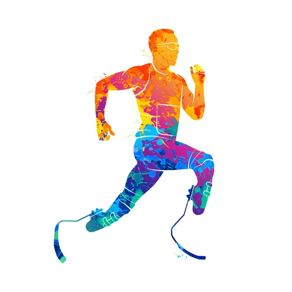 Atlet běžec abstrakt — Stockový vektor