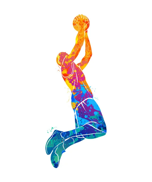 Basketball player, ball — Stock Vector