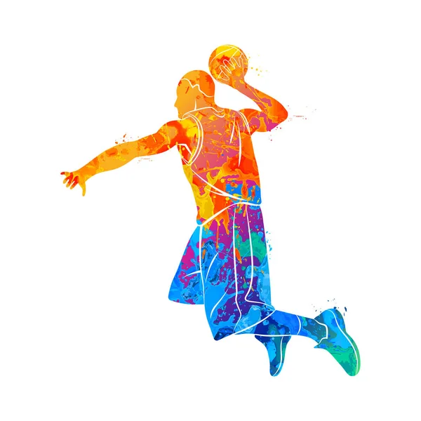 Joueur de basket, balle — Image vectorielle